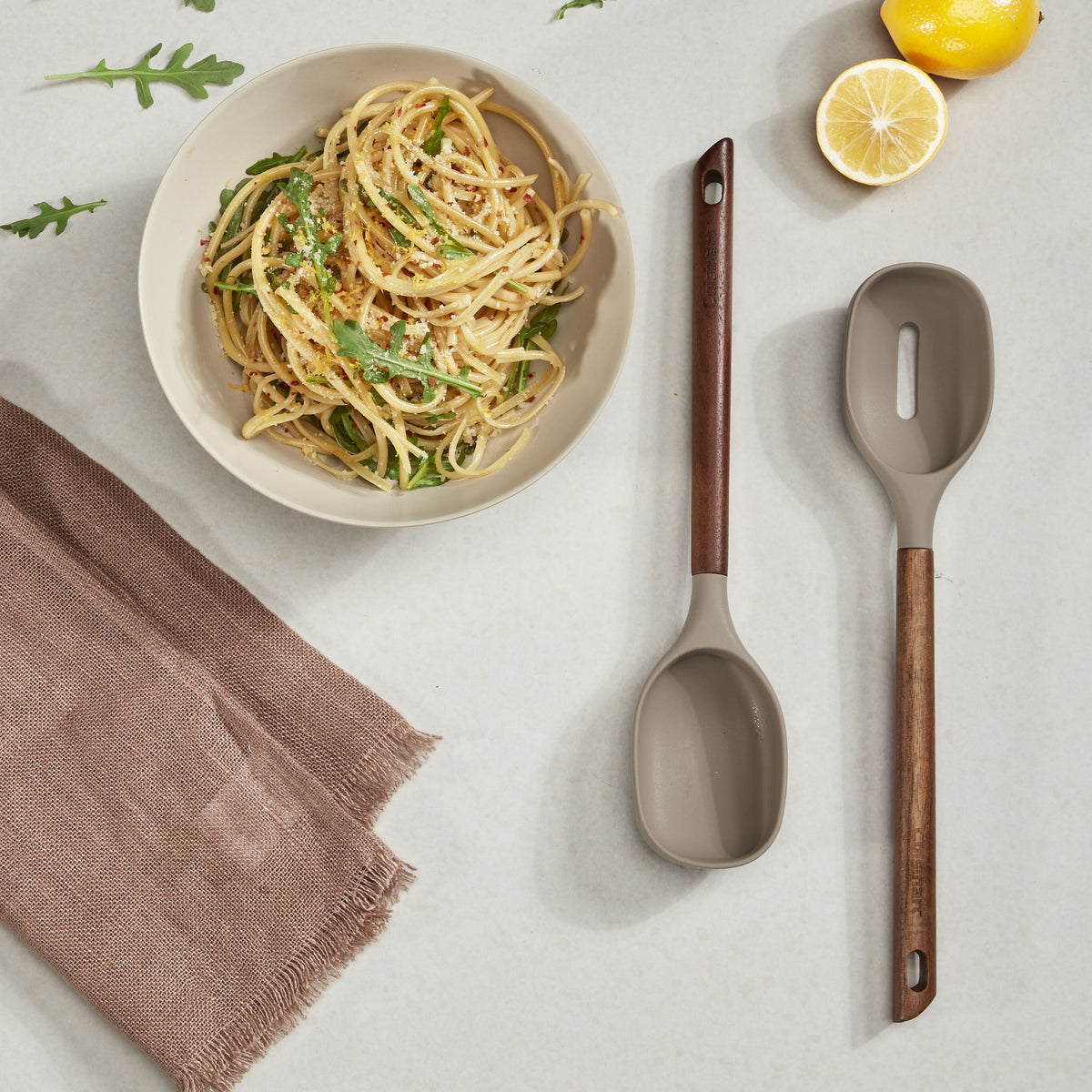 Acacia Fusion Slotted Spoon & Solid Spoon Set | Cuisinart Tools & Gadgets