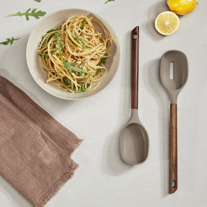 Acacia Fusion Slotted Spoon & Solid Spoon Set | Cuisinart Tools & Gadgets