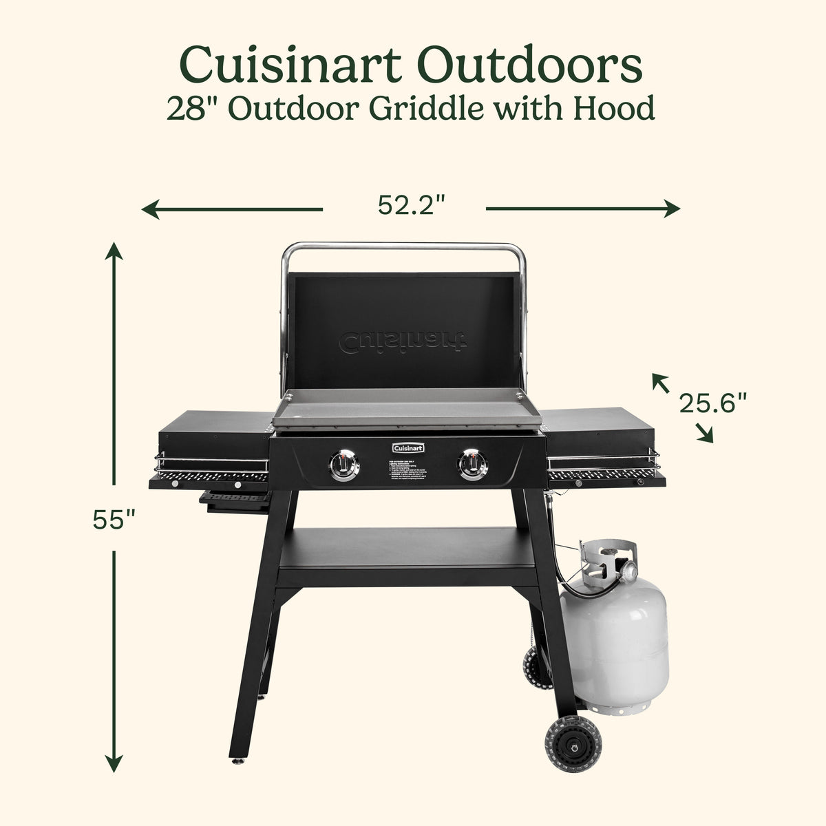 28" Outdoor Griddle with Hood | Cuisinart Grills & Griddles | Cuisinart Outdoors