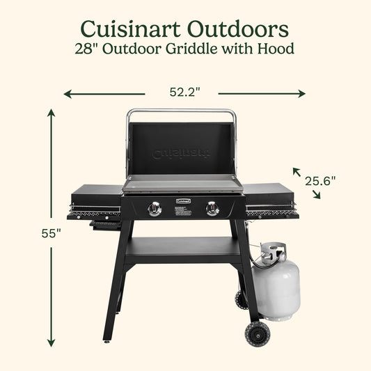 28" Outdoor Griddle with Hood | Cuisinart Grills & Griddles | Cuisinart Outdoors