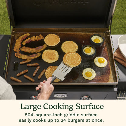 28" Outdoor Griddle with Hood | Cuisinart Grills & Griddles | Cuisinart Outdoors