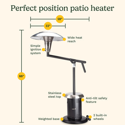 Perfect Position Propane Patio Heater | Cuisinart Heaters & Fire Pits | Cuisinart Outdoors
