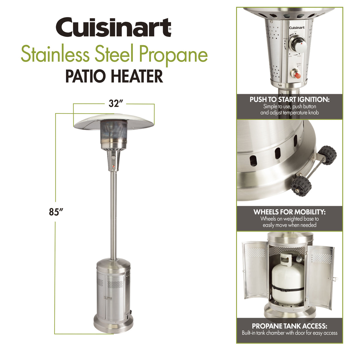 Stainless Steel Propane Patio Heater | Cuisinart Outdoors