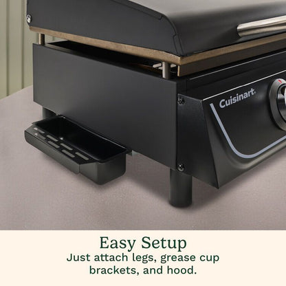 22" Tabletop Gas Griddle with Hood | Cuisinart Portables | Cuisinart Outdoors