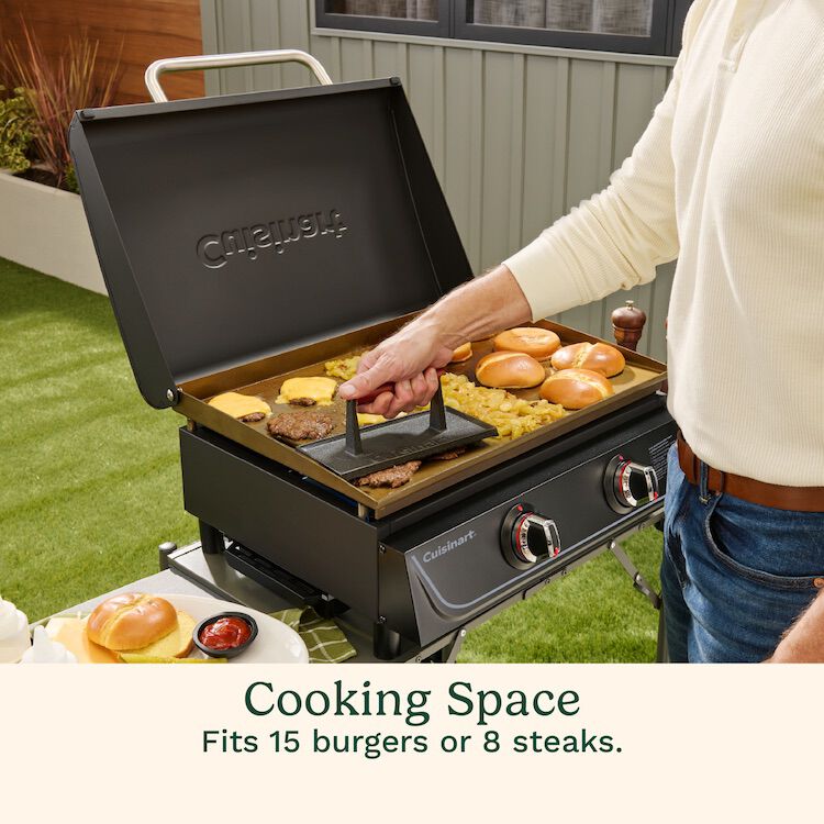 22" Tabletop Gas Griddle with Hood | Cuisinart Portables | Cuisinart Outdoors