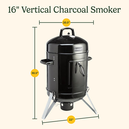 16" Vertical Charcoal Smoker | Cuisinart Smokers & Pellet Grills | Cuisinart Outdoors