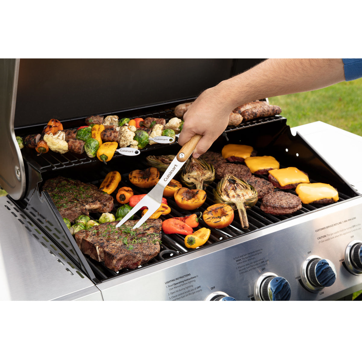 4 Piece Ash Wood Grill Tool Set | Cuisinart Outdoors