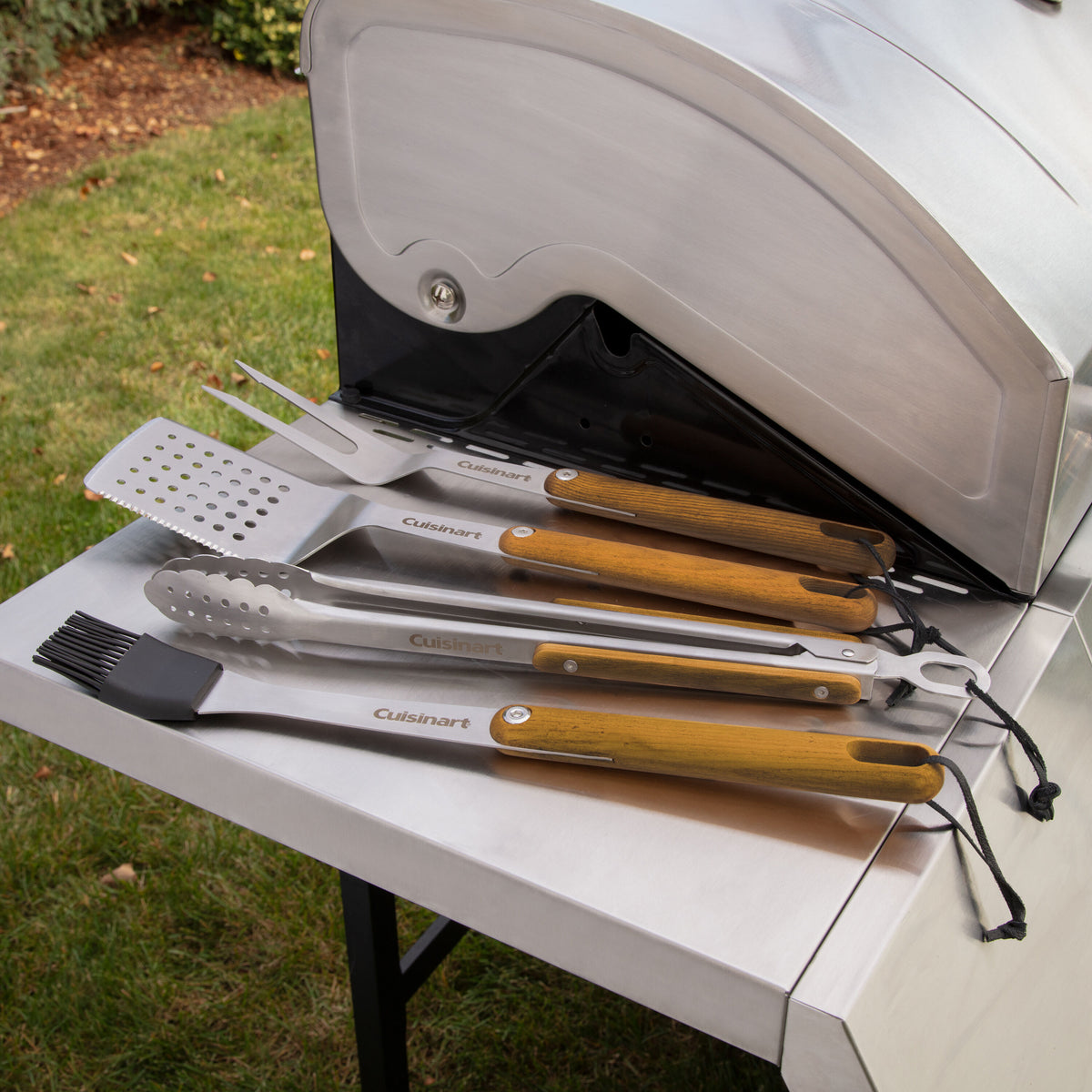 4 Piece Ash Wood Grill Tool Set | Cuisinart Outdoors