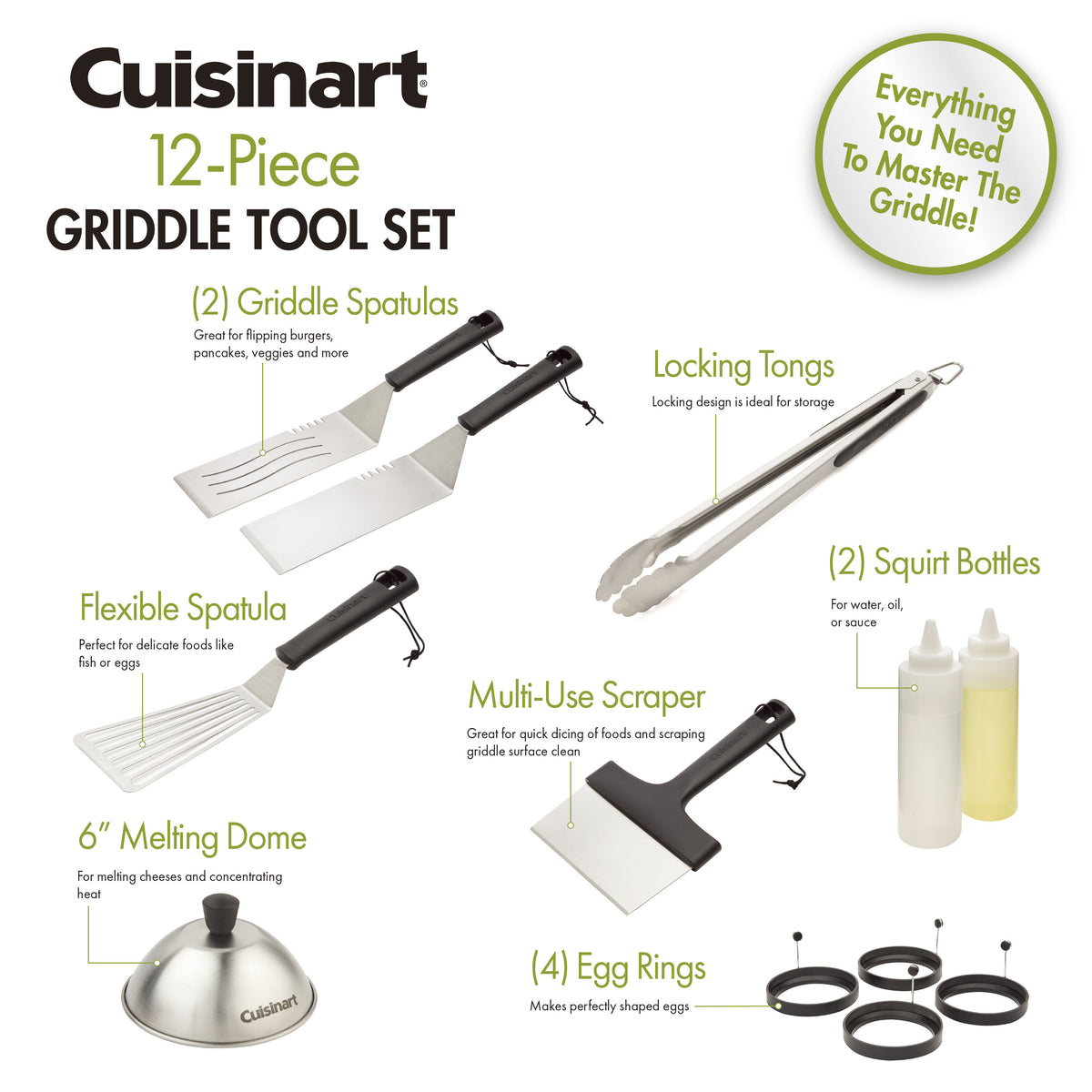 12 Piece Griddle Tool Set | Cuisinart Outdoors