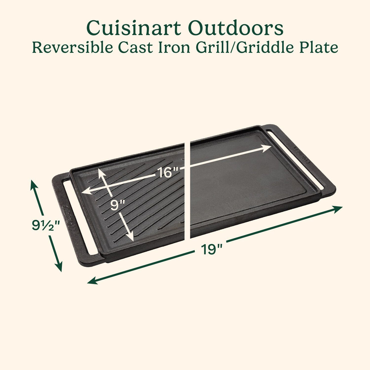 Reversible Cast Iron Grill/Griddle Plate | Cuisinart Outdoors