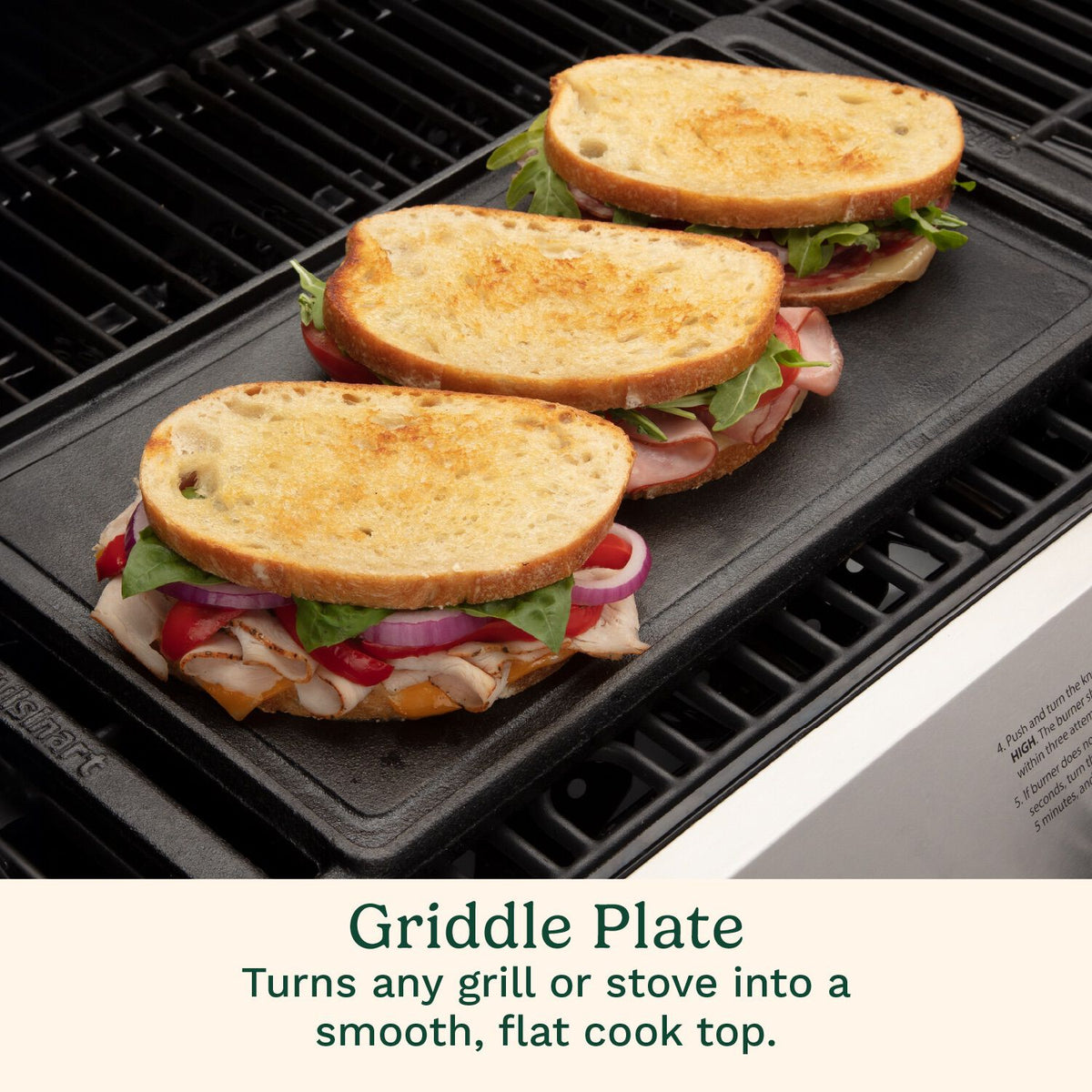 Reversible Cast Iron Grill/Griddle Plate | Cuisinart Outdoors