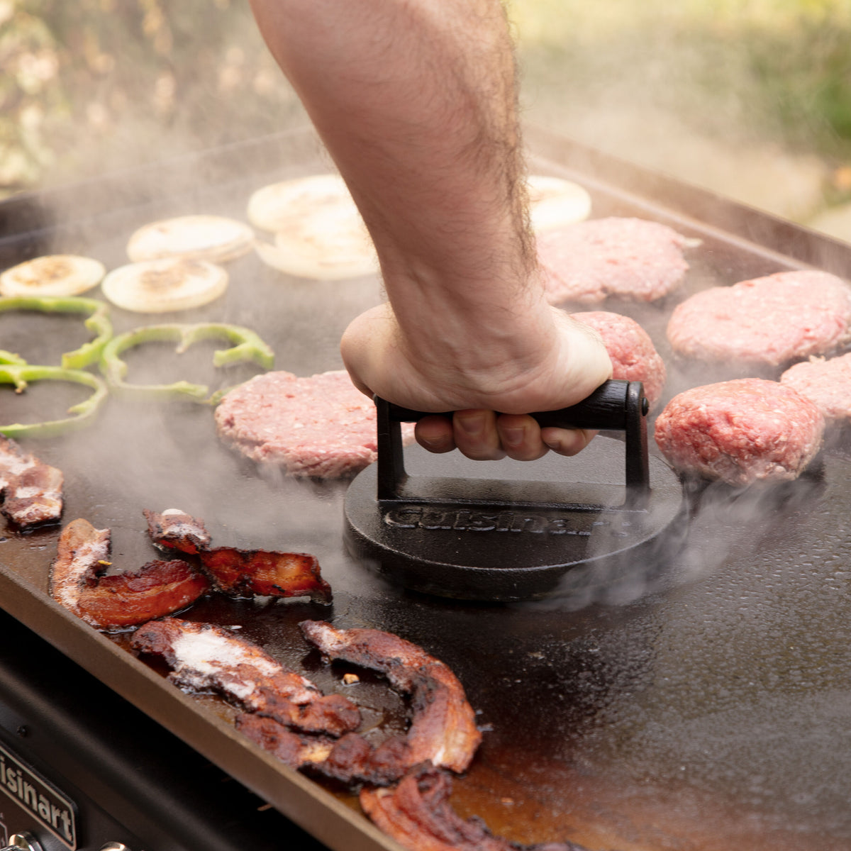 Cast Iron Smashed Burger Press | Cuisinart Outdoors