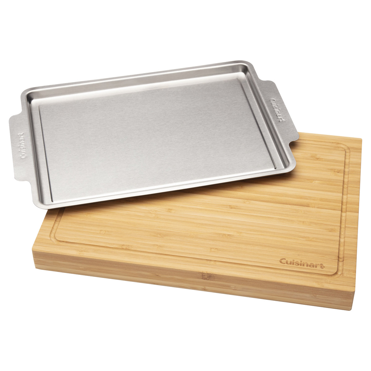 Bamboo Cutting Board with Slide Out Tray | Cuisinart Outdoors