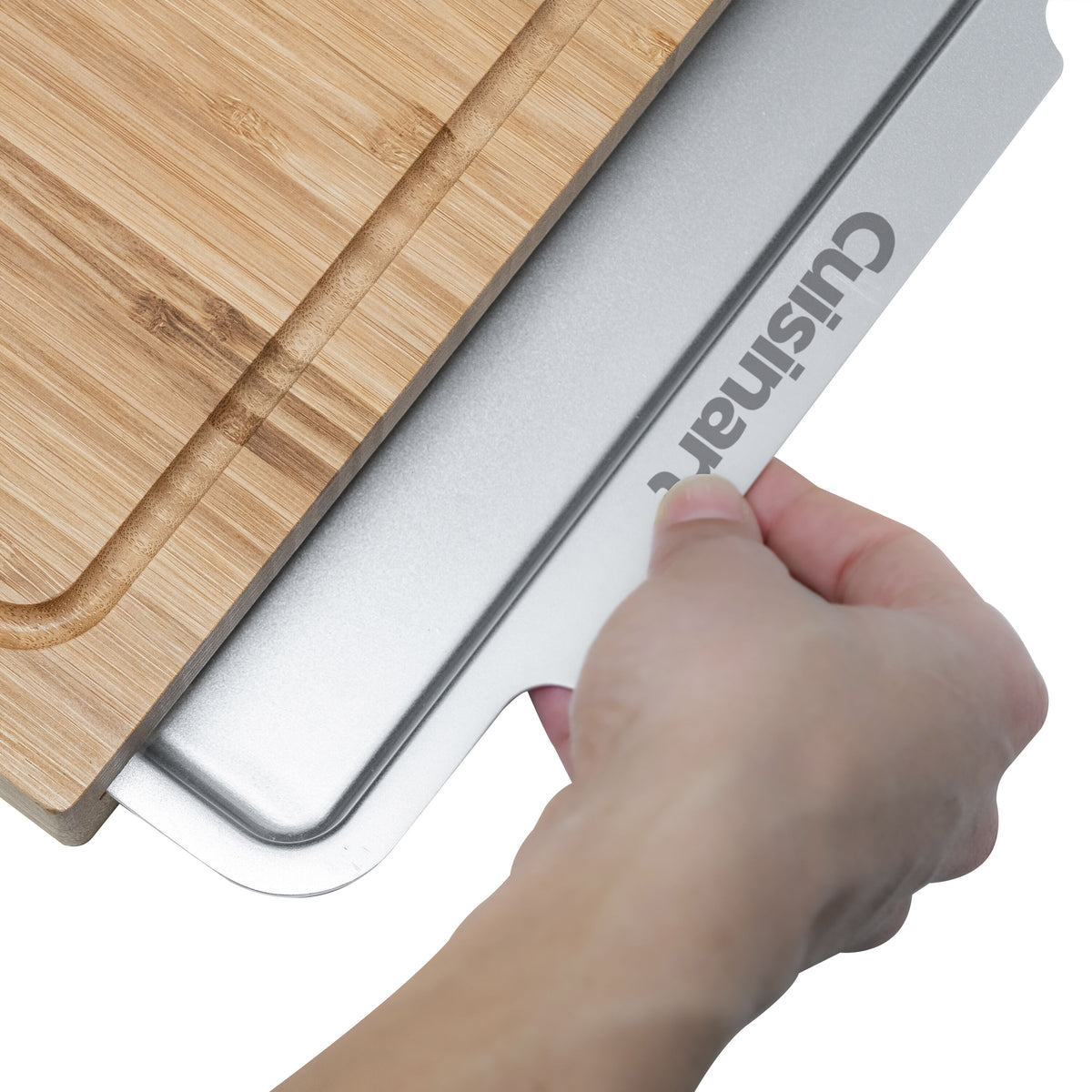Bamboo Cutting Board with Slide Out Tray | Cuisinart Outdoors