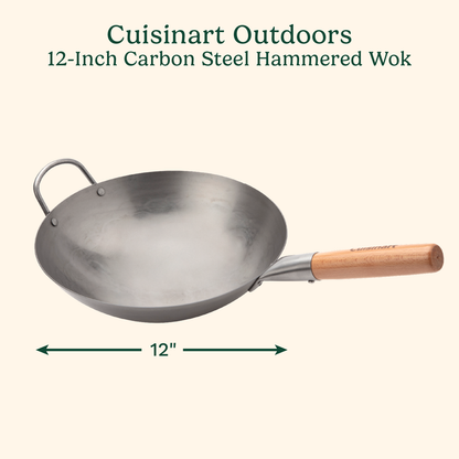 12" Carbon Steel Hammered Wok (Round) | Cuisinart Outdoors