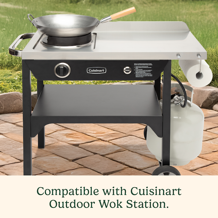 14" Carbon Steel Hammered Wok (Round) | Cuisinart Outdoors