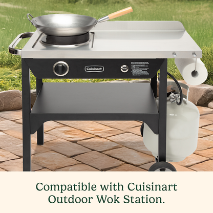 14" Carbon Steel Hammered Wok (Round) | Cuisinart Outdoors