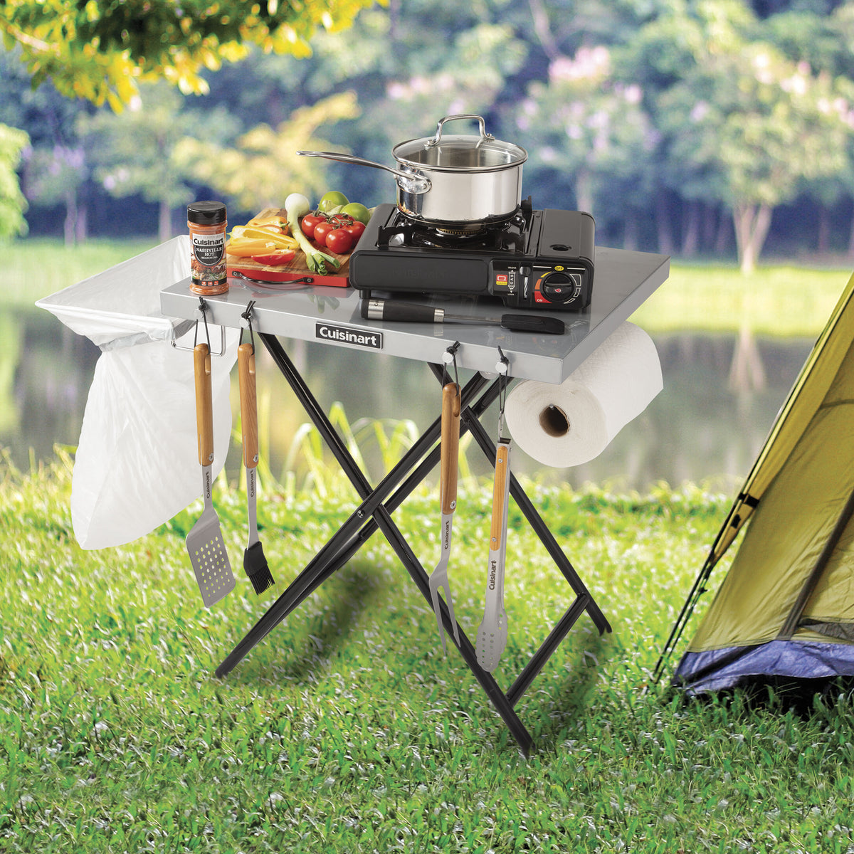 Fold 'n Go Prep Table & Grill Stand | Cuisinart Outdoors